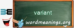 WordMeaning blackboard for variant